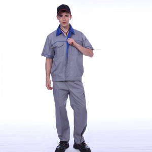 重庆工程服定做4_夏季工作服 短袖 工厂 工作服 厂服工衣工人全棉工作服劳保服套装
